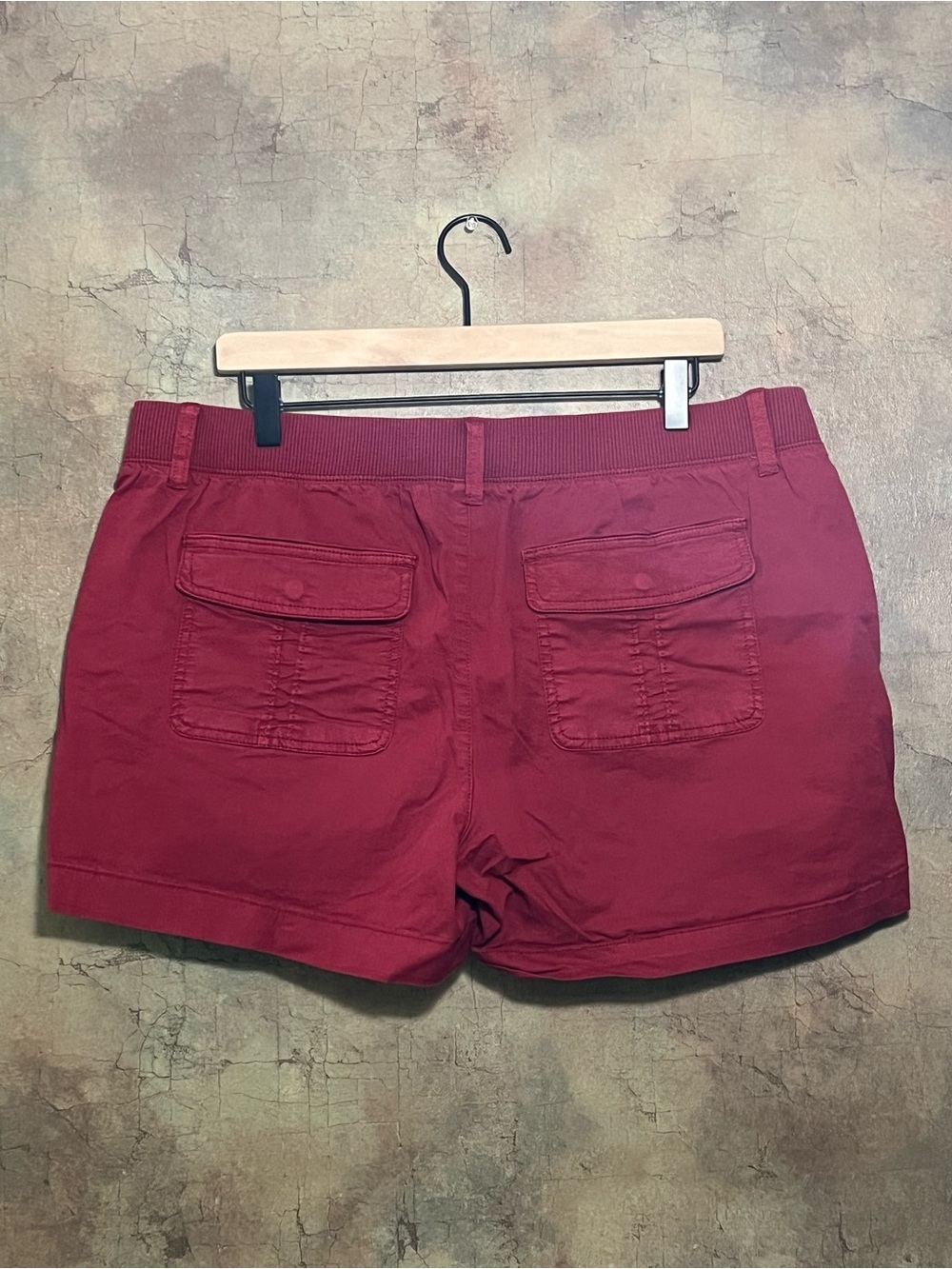 Sonoma Burgundy Stretch-Waist Casual Shorts - Picture 2 of 2